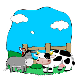الحمار والبقرة