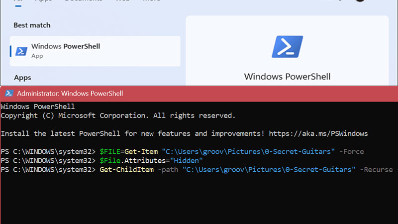 إخفاء الملفات في Windows 11